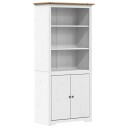 vidaXL Bokhylle BODO hvit og brun 80x40x172 cm heltre furu