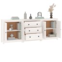vidaXL Skjenk hvit 210x35x80 cm heltre furu