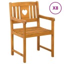 vidaXL Hagestoler 8 stk. Naturlig Solid akasietre