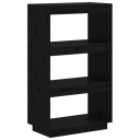 vidaXL Bokhylle/romdeler svart 60x35x103 cm heltre furu