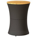  Sidebord for hage trommeformet svart polyrotting og heltre 368296