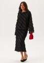 Bubbleroom Occasion Fringe Midi Skirt Black 38