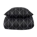 Borg Living Sateng sengesett - 150x210 cm - 100% Bomullssateng - Graphic harlekin svart