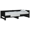 vidaXL Uttrekkbar dagseng svart heltre furu 2x(90x190) cm