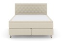 Select No 6 Kontinentalseng 180x200 Fast/Medium Lateks/Memor Beige/V formede Metallben