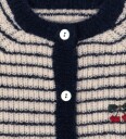 Konges Sløjd Cardigan   Ull   Bygg   Navy Stripe   Konges Sløjd   1 år (80)   Cardigan Hvit Marineblå
