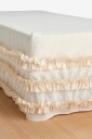 Ellos Home   Sengekappe Juliette Curve Frill i vasket bomull 52 cm   Hvit
