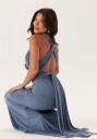 Goddiva Multi Tie Fishtail Maxi Dress