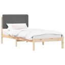  Sengeramme med Polstret Hodegjerde Mørkegrå 90 x 200 cm