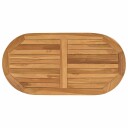 vidaXL Bordplate Oval Massivt Teaktre Naturlig