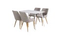 Venture Design Polar & Plaza spisegruppe Hvit/grå 4 st stoler & bord 120 x 80 cm