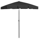vidaXL Strandparasoll svart 180x120 cm