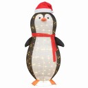  Snø Pingvin Figur Varmhvit 78 x 88 x 180 cm stoff