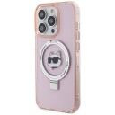 Karl Lagerfeld Hardcase for iPhone 15 Pro 6,1" med Choupette Ringstativ MagSafe Rosa