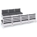 Hagesofagruppe med antrasitt puter 8 deler furu 3096137