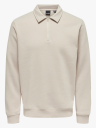Only & Sons Ceres 1/4 Zip Sweat Polo Beige XL
