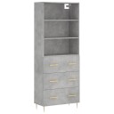 vidaXL Highboard betong grå 69,5x34x180 cm konstruert tre 8720845927363