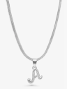 Who Is She Bone Letter Necklace Silver Sølv ONE SIZE