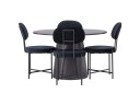Venture Home Lanzo Spisegruppe 120 cm Rund med 4 Stella Stoler Sort