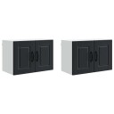  Kjøkkenskap med dør 2 pcs Svart 60 x 31 x 40 cm Konstruert tre