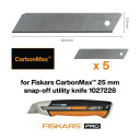 Fiskars carbonMax blade t/universalkniv knæk-blade 25mm 5 stk.