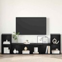  TV benksett 4 pcs Svart eik 37 x 35 x 72 cm Konstruert tre