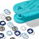 Prym Love Trykknapper ring blå, hvit, lysblå Jersey 8 mm 21 stk