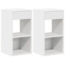  Nattbord med skuff 2 stk hvit 35x34x66,5 cm 8721158575937