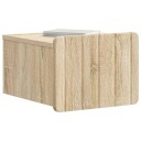  Vegghengt Nattbord med skuff 2 pcs Sonoma eik 33 x 34,5 x 24 cm