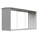  Vedskjul Galvanisert Stål 330x92x153cm Grå