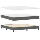  Box Spring Seng med Madrass Mørkegrå 180x200 cm Stoff