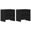  Nattbord 2 stk Svart Eik 45x34x44,5 cm Konstruert Tre