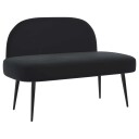vidaXL Polstret benk med ryggstøtte Svart 110 x 60 x 76 cm Fløyel