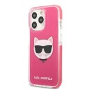 Karl Lagerfeld Hardt Deksel til iPhone 13 Pro Max Choupette Hode Fuchsia