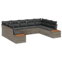 vidaXL Hagesofa Set 5 stk. 9-Antall seter Grå Polyrattan