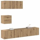  TV-skapsett 4 deler veggmontert artisan eik konstruert tre 8721158761149