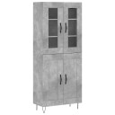 vidaXL Highboard betong grå 69,5x34x180 cm konstruert tre 8720845477950
