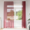  Voilegardiner med hemper 2 stk vinrød 140x245 cm 8721158553553