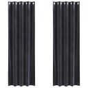  Gardiner med gardiner 2 pcs Mørke grå 140 x 245 cm Fløyel