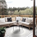 Runde tepper   Indoor/Outdoor Angus grå Størrelse: Ø 200 cm