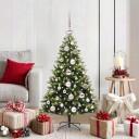  Kunstig Hengt Julegran med 150 LED lys grønn 120 cm PVC og PE