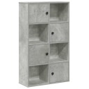 Bokhylle betonggrå 60x24x101,5 cm konstruert tre