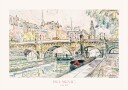 Tugboat At the Pont Neuf Paris 1923 Plakat Plakat / 21x30cm
