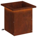 vidaXL Hageplantekasse med LED Rusten 30 x 30 x 30 cm Cortenstål