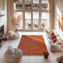 Ryetepper   Sivia Natural Cotton Shaggy rød/oransje Størrelse: 160 x 230 cm