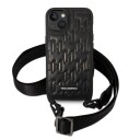 Karl Lagerfeld Hybrid Kunstskinn Deksel til iPhone 14/15/13 med Stropp - Svart