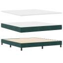  Boxspring Seng med Madrass Mørkegrønn 180x200 cm Fløyel