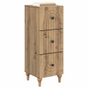 vidaXL Skuffeskap Artisan eik 33 x 34,5 x 90 cm Konstruert tre