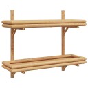  Vegghylle med hylle Veggmontert Brun 75 x 26 x 60 cm Bambus