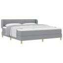  Box Spring Seng med Madrass Lys Grå 180x200 cm Stoff